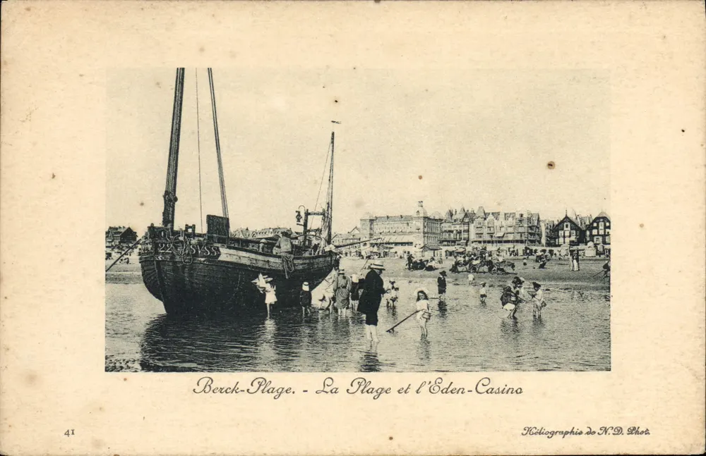 Berck-Plage - Die Strandpromenade und das Eden-Casino — Heliographie von N.D. Phot. - Vorderseite