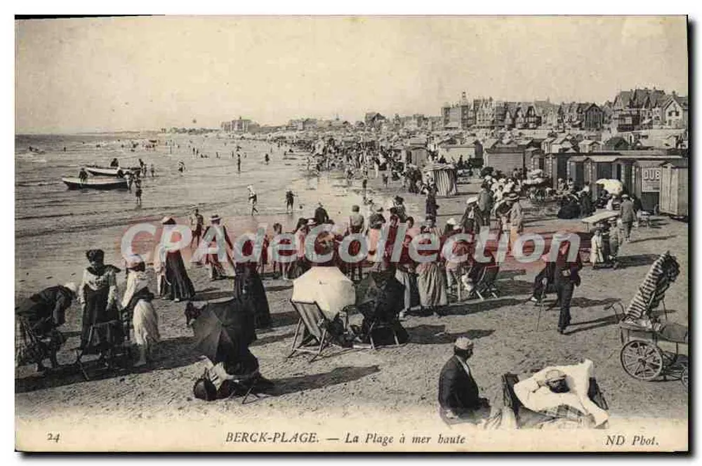 Berck-Plage — A Praia com Maré Alta — ND Pbot. - Frente