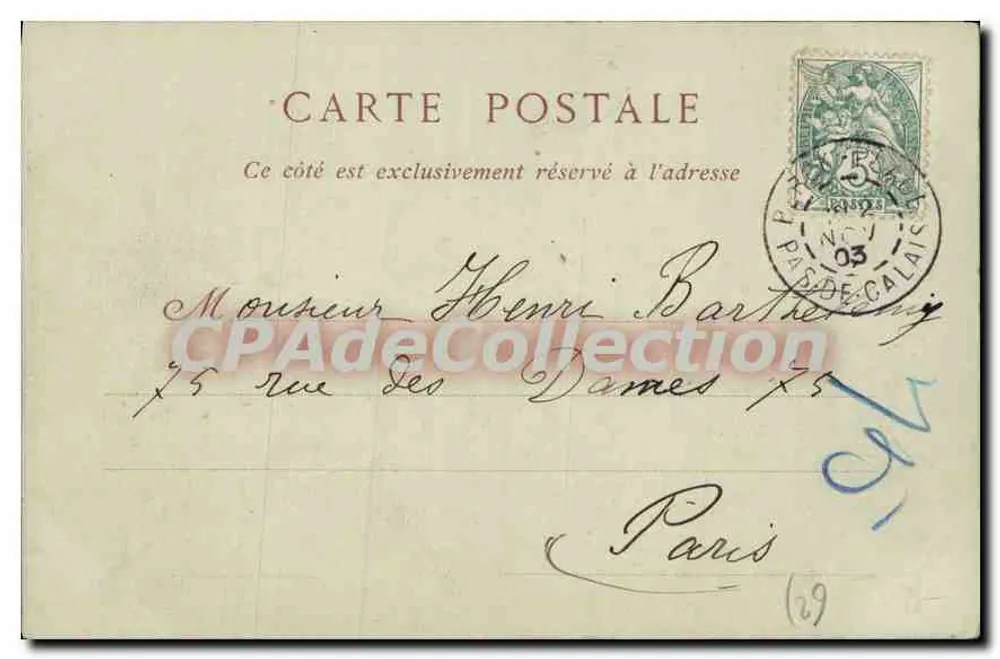 Berck-Plage — La Plage aan de Hoge Zee — Papeterie Carnot, Rue Carnot, bij Etomoum - Achterkant