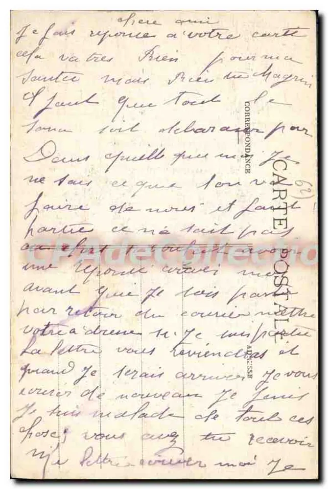 Berck-Plage - A Marée Alta — Bilhete postal antigo de Coleção, n°15 - Verso