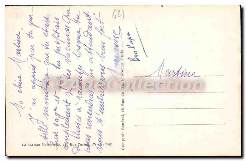 Berck-Plage — A Igreja — CPAdeCollection n°45 - Verso