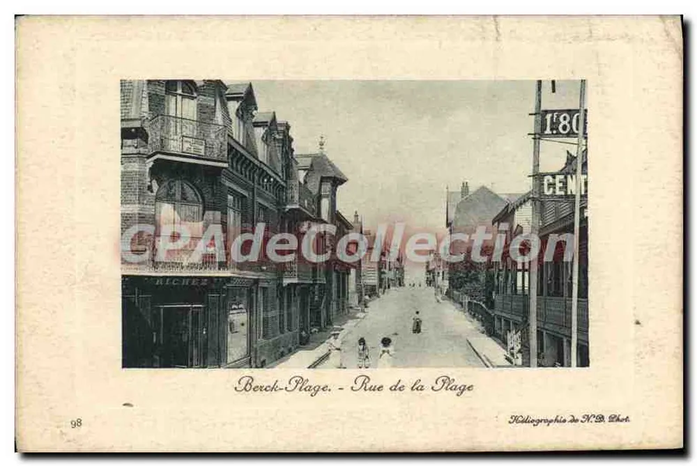 Berck-Plage - Rue de la Plage — Héliografia de H.B. Chot, n°98 - Frente