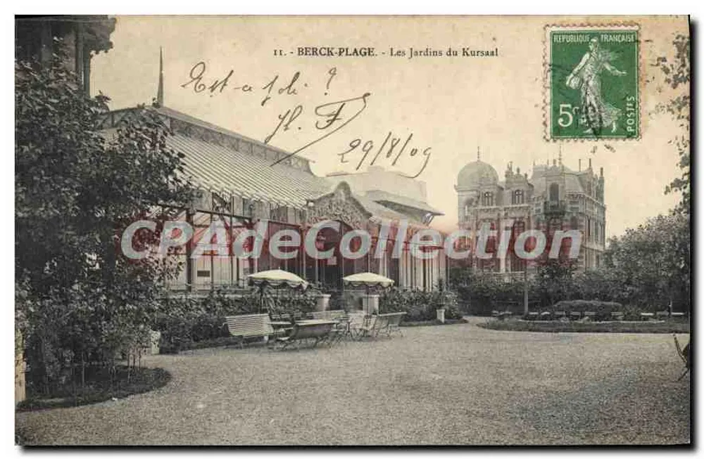 Berck-Plage — Los Jardines del Kursaal — editor R.T. (n° no visible) - Anverso