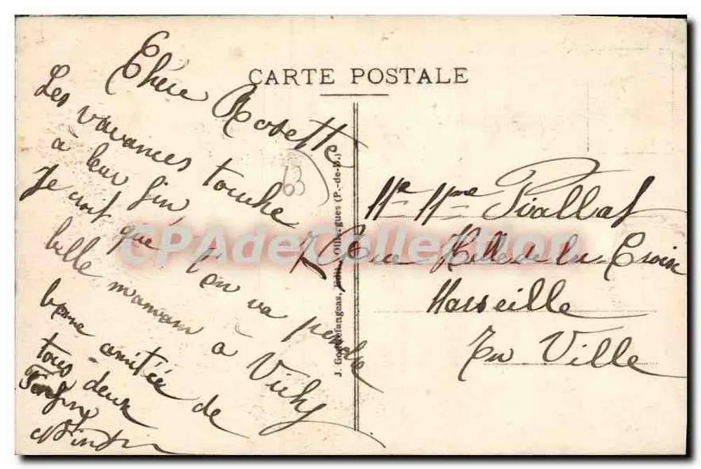 A Auvergne - g.d'o. - 1465 B. - Lago Chambon - A Praia e os Abrigos - Verso