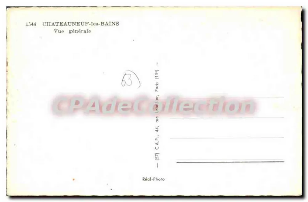 Châteauneuf-les-Bains — Vista geral — C.A.P. Paris - Verso