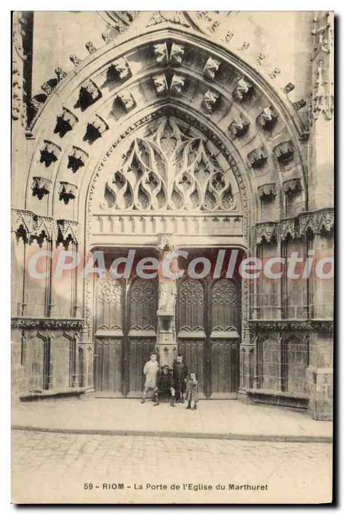Riom - A Porta da Igreja do Marthuret — editor CPADeCollection, n° 59 - Frente