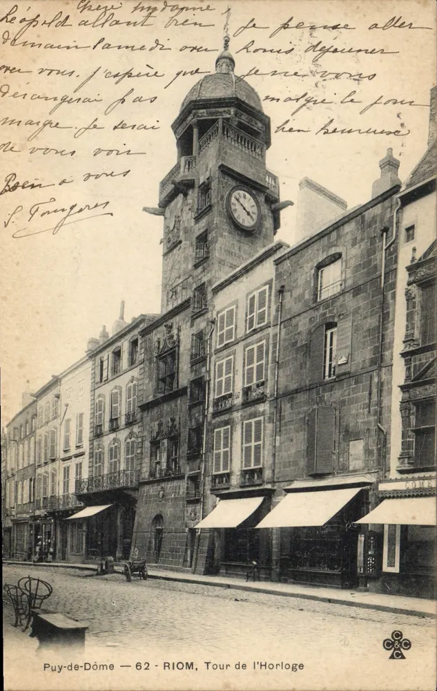 Riom — Turm der Uhr — Verlag C&C, Nr. 62 - Vorderseite