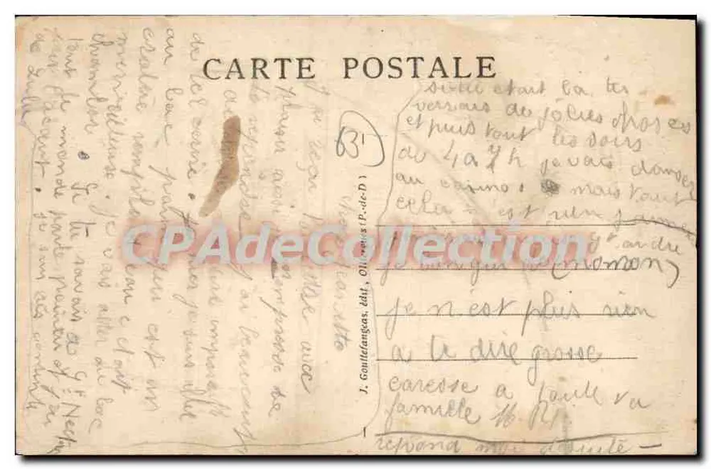 Saint-Nectaire — Rue des Thermes — G. D'O. - 303 - Verso