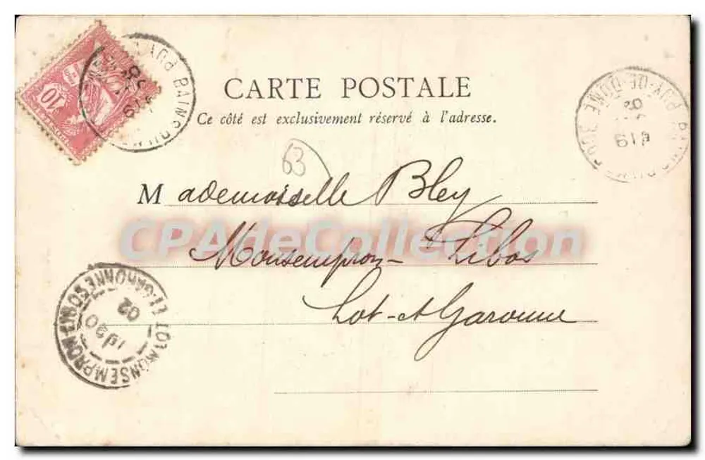L'Église — Mont-Dore — B. F., Paris - Verso