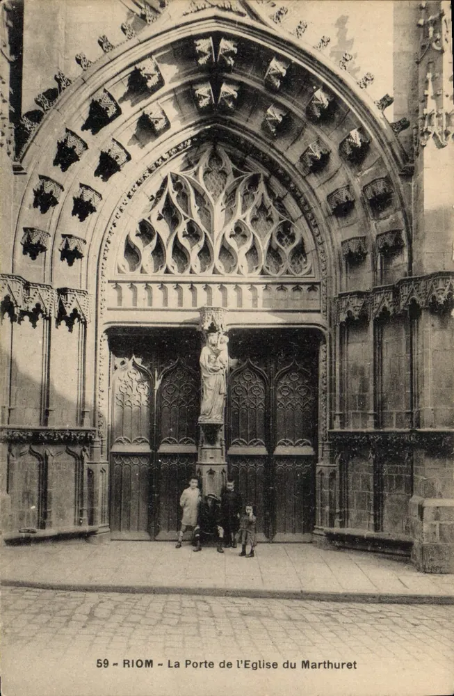 Riom - Die Pforte der Kirche des Marthuret — unbekannter Verleger, Seriennummer 59 - Vorderseite