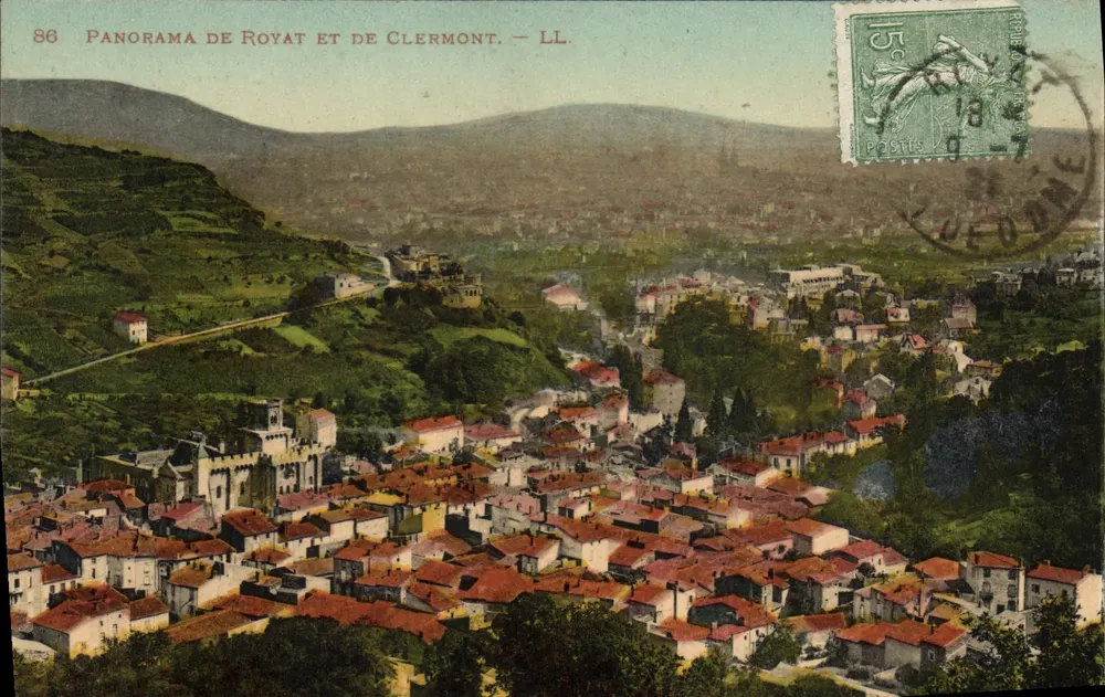 Panorama de Royat e Clermont — LL. — Imp. Lévy Fils & Cie, Paris - Frente