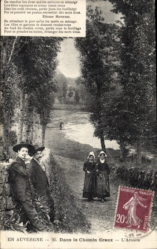 In der Auvergne — 95. Auf dem Chemin Creux — Die Warte — Edition E. Labrune, Vézillac - Vorderseite