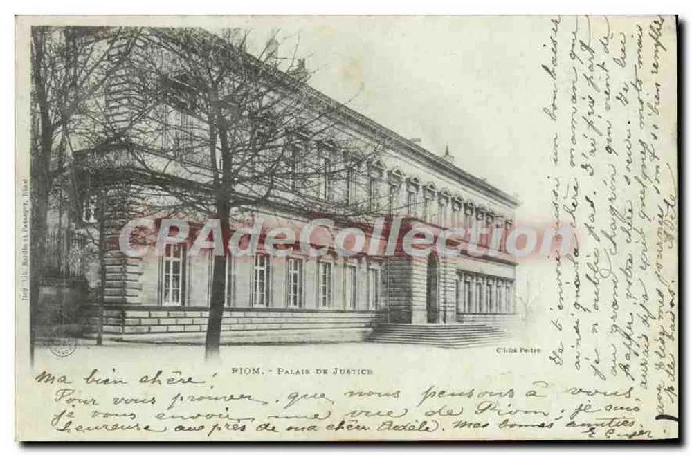 Riom - Palácio de Justiça — cliché P. Fertin, editor J. B. Batteux & frères, n° 110 - Frente