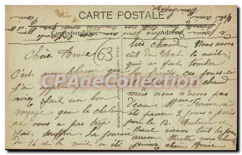 Auvergne — A Bourrée de Auvergne — G. N°O, série 1007 - Verso