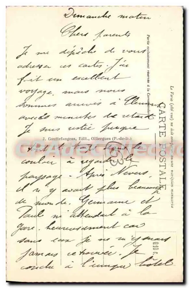 Orcine e Puy de Dôme — Vista Geral — a.d'o. - 1130 - Verso