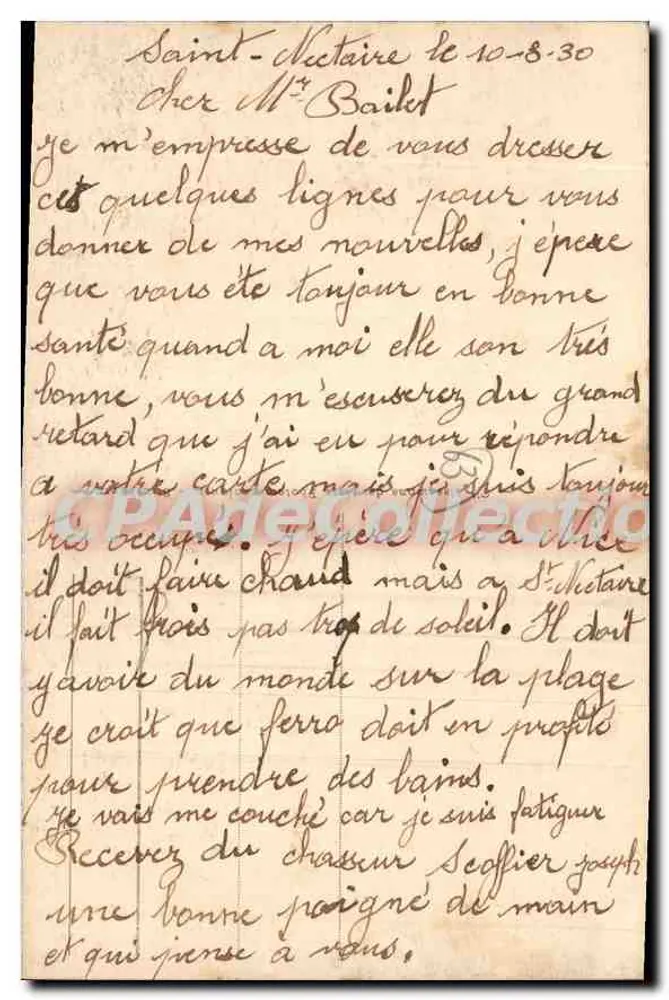 Saint-Nectaire - Vista geral — editor desconhecido, n° de série 1 - Verso