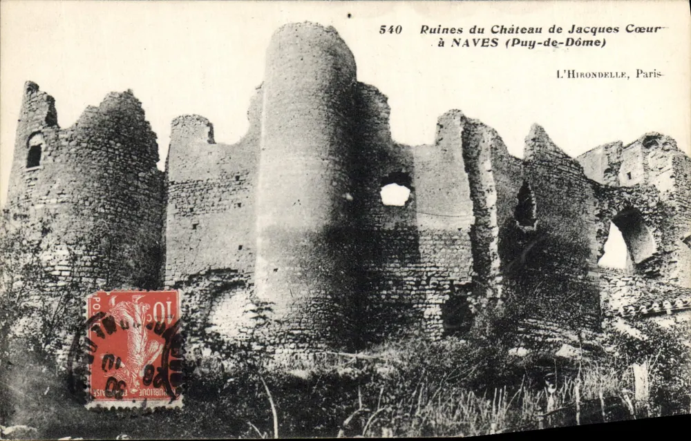 Ruinen des Schlosses Jacques Cœur — in Naves (Puy-de-Dôme) — L'Hirondelle, Paris, Nr. 540 - Vorderseite