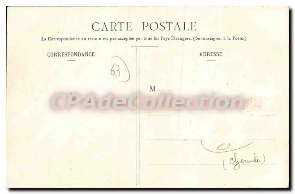 Auvergne - Il Castello di Joserand — Lit. Bouge-Béat, 21, Rue de l'Écu, Clermont-Ferrand, n°427 - Verso