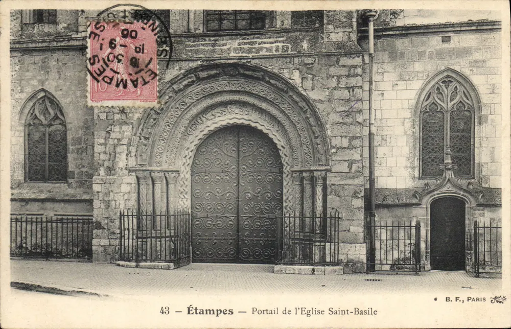 Étampes — Portale della Chiesa di San Basilio — B.F., Parigi - Recto
