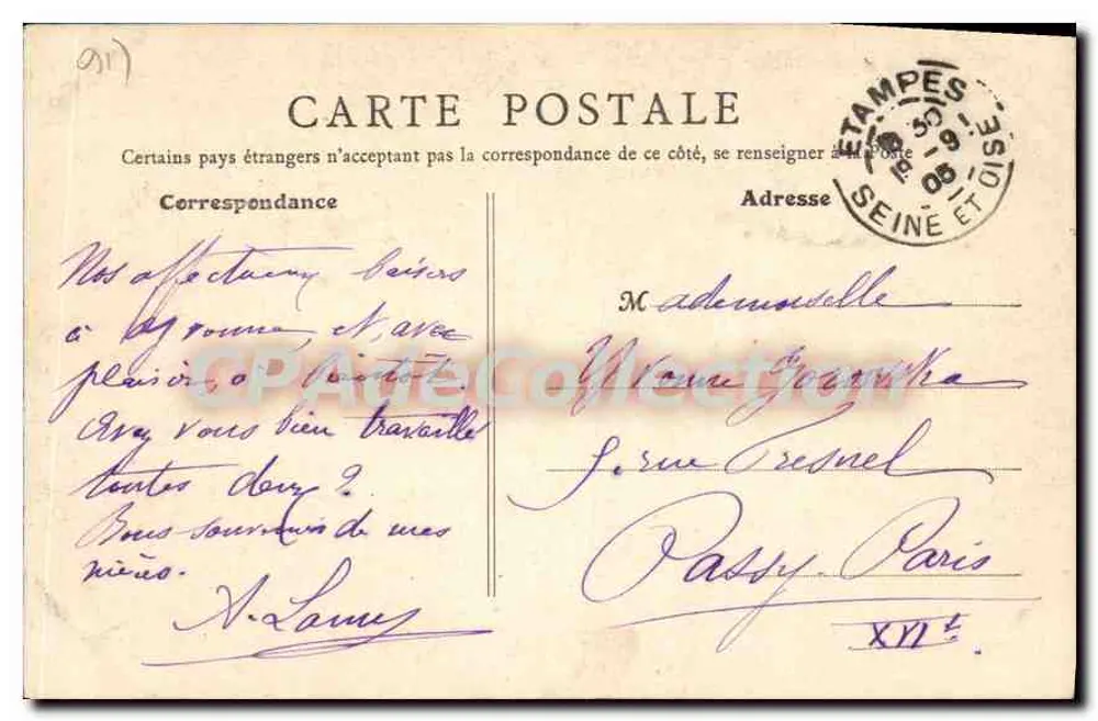 Étampes — Portale della Chiesa di San Basilio — B.F., Parigi - Verso