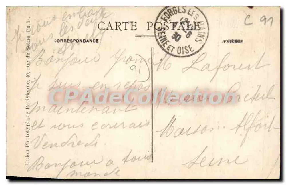 Forges-les-Bains (S.-et-O.) — Źródła — Urbion Phototypique - Rewers