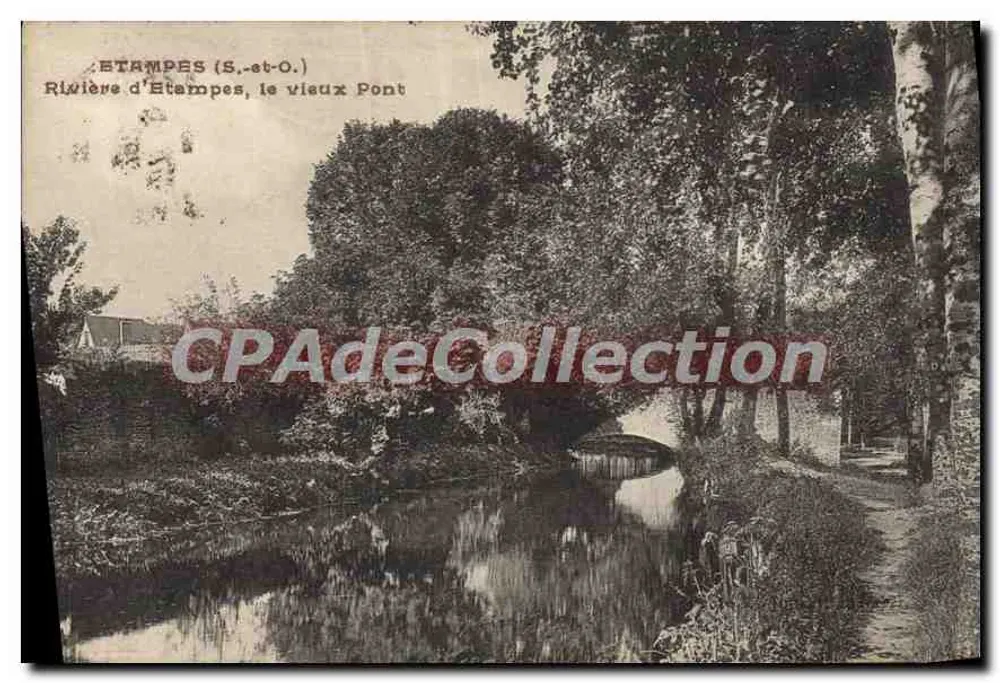 Etampes (S.-et-O.) — Fluss von Etampes, der alte Brücke — Antike Ansichtskarte - Vorderseite