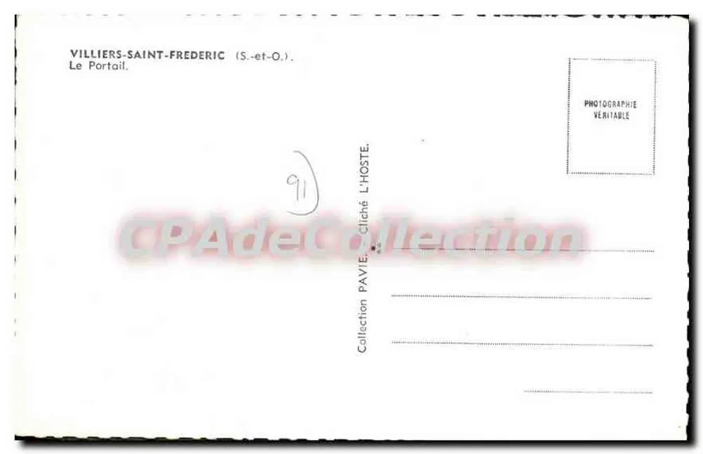 Villiers-Saint-Frédéric — Der Portal — Sammlung Pavie L'Hoste - Rückseite