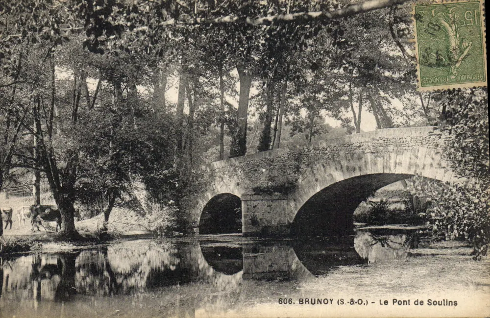 Brunoy (S.-&-O.) - Die Brücke von Soulins — M. Audard, phot. publ. Yerres (S.-et-O.) - Vorderseite