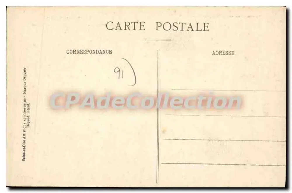 Longjumeau (S.-et-O.) — Rathaus und Denkmal Adolphe Adam — Sammlung Paul Allorge, Serie Cl 10 - Rückseite