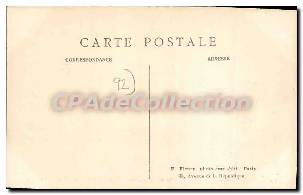 Bellevue-Meudon — Avenue du Château führend zum Observatorium — Flugzeug macht Looping - Rückseite