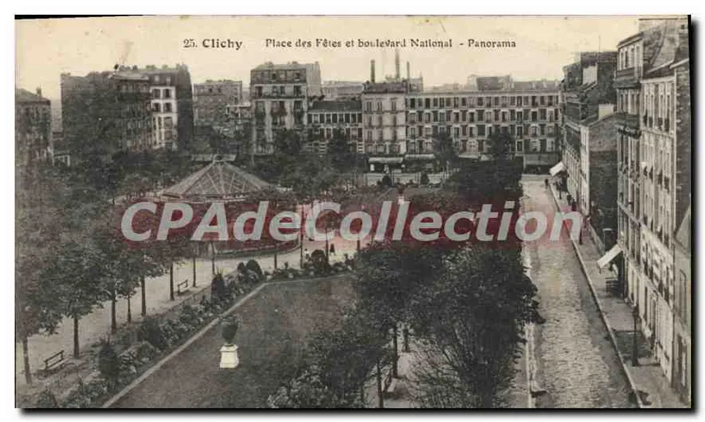 Clichy — Place des Fêtes und Boulevard National — Panorama - Vorderseite