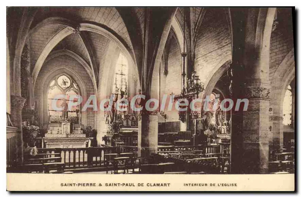 Saint-Pierre & Saint-Paul von Clamart — Innenansicht der Kirche — Imp. Lire, 15, Rue Saussier-Leroy, Paris - Vorderseite