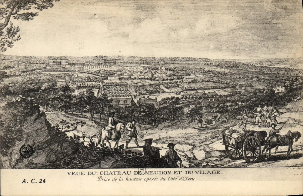 Schloss Meudon und Dorf — Blick vom gegenüberliegenden Ufer der Cote d'Ivry — A.C.24 - Vorderseite