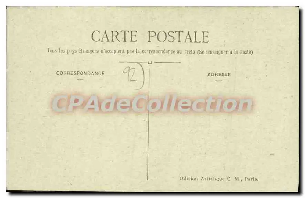 St-Cloud — L'Escalier — C.M. n°15 - Verso