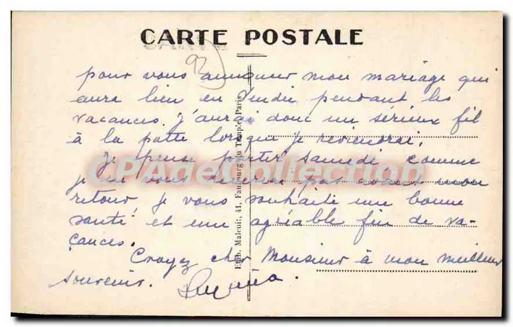 Billancourt — Die Ufer der Seine. Der Kleine Arm — E. M. n°132 - Rückseite