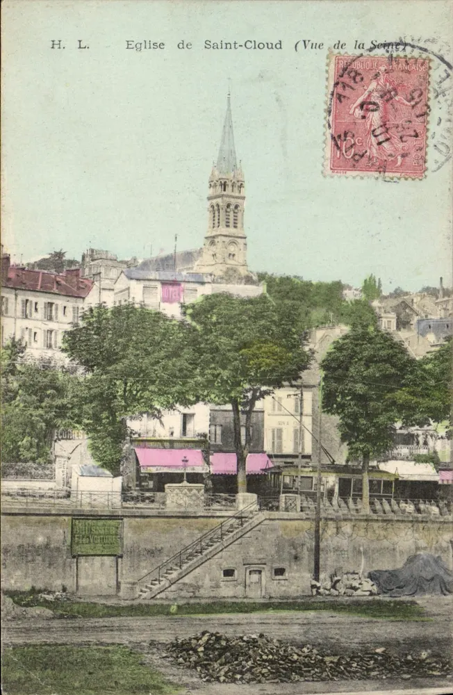 Igreja de Saint-Cloud — Vista da Sena — H. L. - Frente