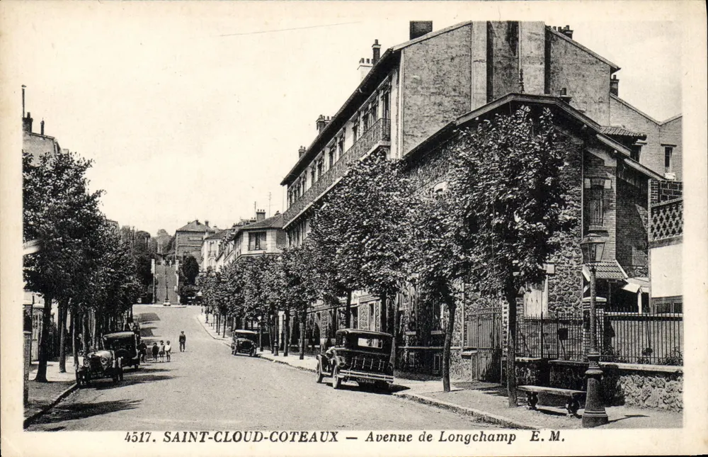 Saint-Cloud-Coteaux — Avenida de Longchamp — Editor E.M. n°4517 - Frente