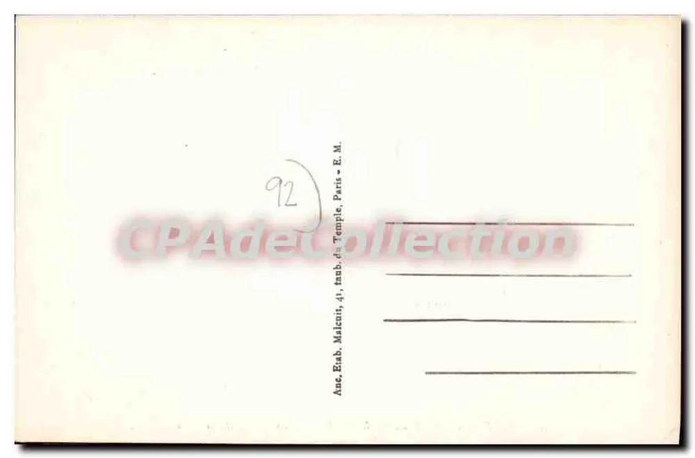 Saint-Cloud-Coteaux — Avenida de Longchamp — Editor E.M. n°4517 - Verso