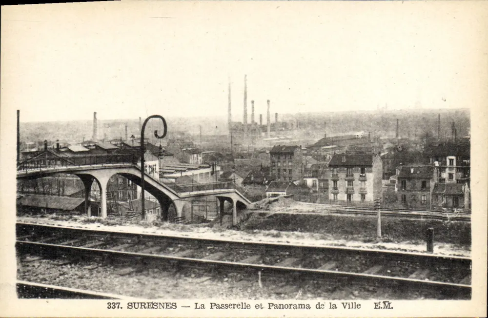 Suresnes — La Passerelle und Panorama der Stadt — E.M. n°337 - Vorderseite