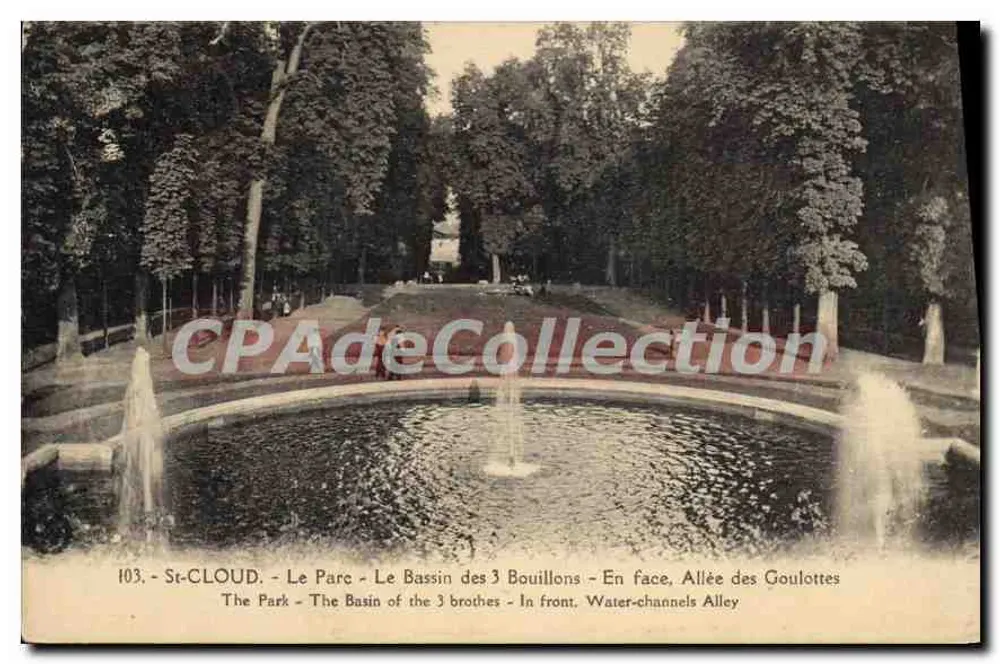 St-Cloud - Der Park - Der Bassin der Drei Bouillons - Gegenüber, Allée der Goulottes - Vorderseite