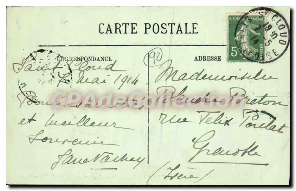 Saint-Cloud — O Parque — O Lago do Trocadéro — LL. N° 53 - Verso