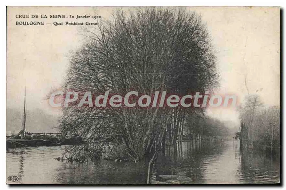 Überschwemmung der Seine — 30. Januar 1910 — Boulogne — Quai Präsident Carnot - Vorderseite