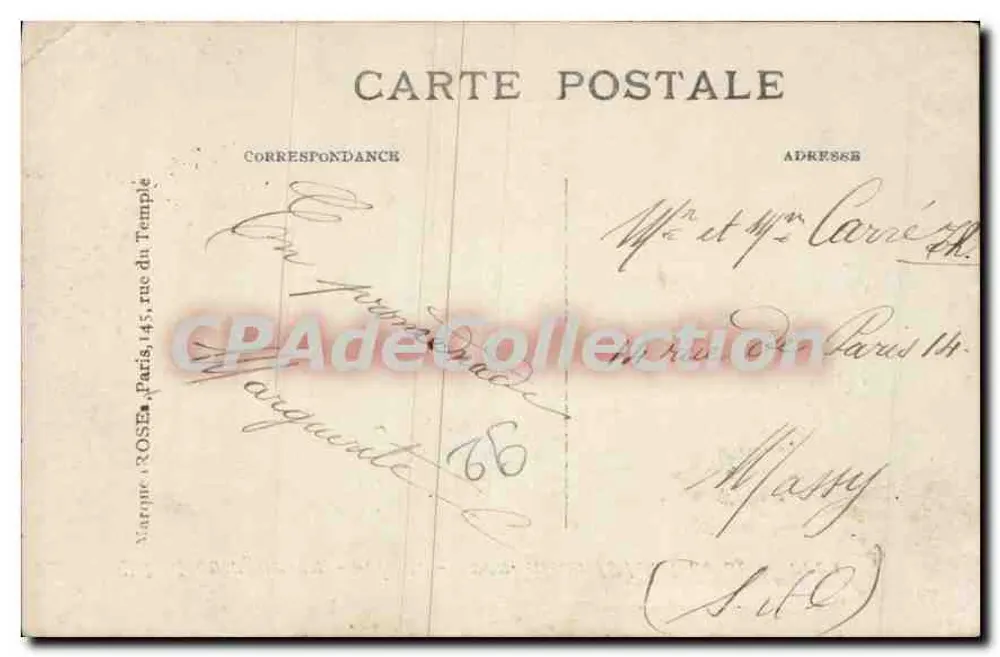 Boulogne-sur-Seine — Überschwemmung 1910. Rue de Sèvres — Verlag: N. Marque - Rückseite