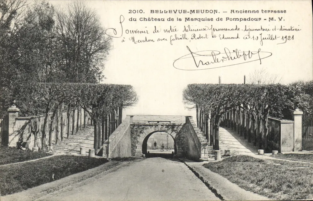 Belleuve-Meudon — Alte Terrasse des Schlosses der Marquise de Pompadour — Marius Volpini, Verleger, Paris - Vorderseite