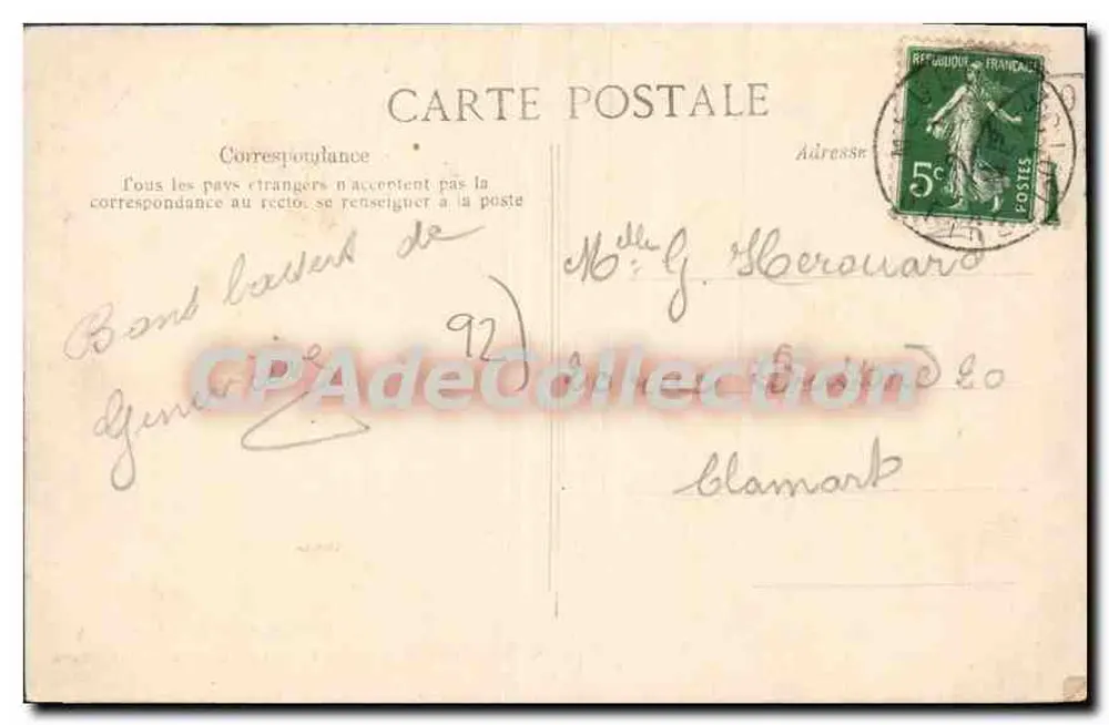 Bois de Meudon-Clamart — La Fontaine Sainte-Marie — Sonderausgabe der Fontaine - Rückseite