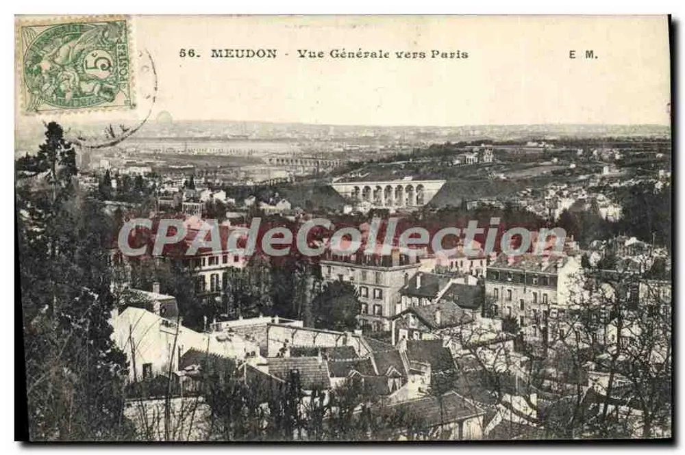Meudon - Allgemeiner Blick Richtung Paris — E. M. — Nr. 56 - Vorderseite