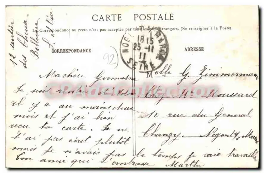 Meudon — Avenue du Château und Rue des Capucins — G.I. - Rückseite