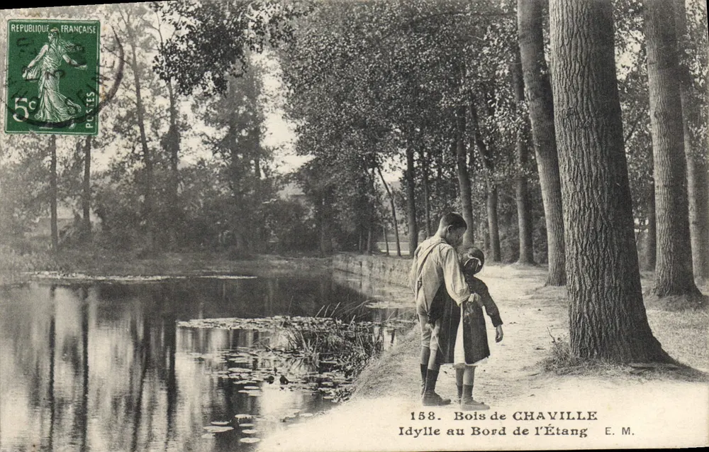 Bois de Chaville — Idylle am Teich — E. M. - Vorderseite