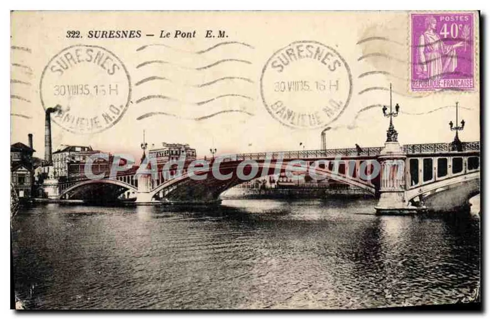 Suresnes — O Ponte E.M. — Editor E.M., n° 322 - Frente