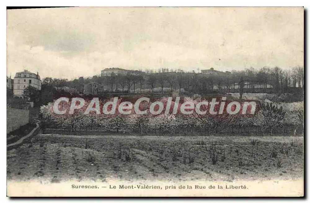 Suresnes — Blick auf den Mont-Valérien von der Rue de la Liberté — Antike Ansichtskarte - Vorderseite